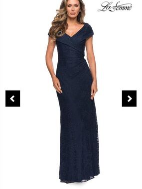 La Femme Navy Blue Lace Dress size 14 mother of bride groom dress